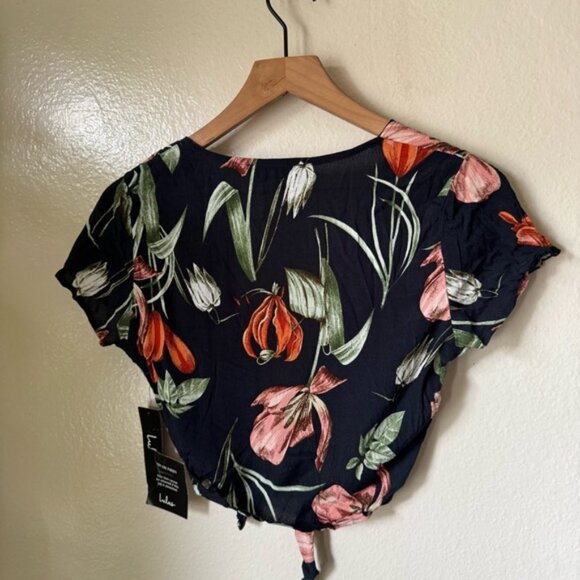 Lulus | Magdalena Navy Blue Floral Print Two-Piece Maxi Dress - Picture 5 of 10